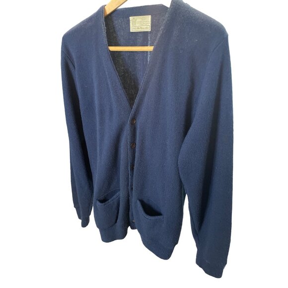 Kings Road Shop Blue Long Sleeve Buttoned V-Neck Cardigan SZ Large - Picture 3 of 6